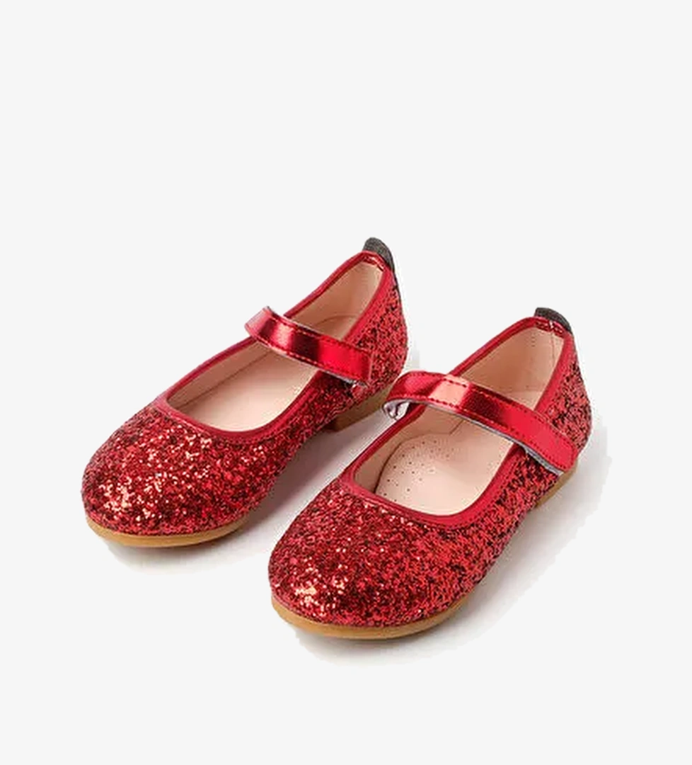 Le Mabelle Kırmızı Simli Cırtlı Kız Çocuk Ayakkabı model görseli