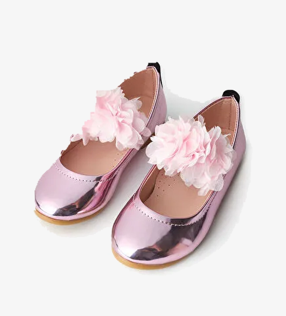 Le Mabelle Pembe Tül Çiçekli Kız Çocuk Ayakkabı model görseli