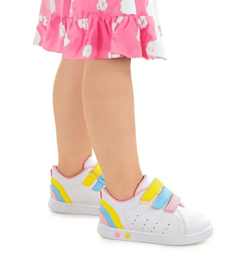 Lunce Cırtlı Işıklı Kız Bebek Spor Ayakkabı