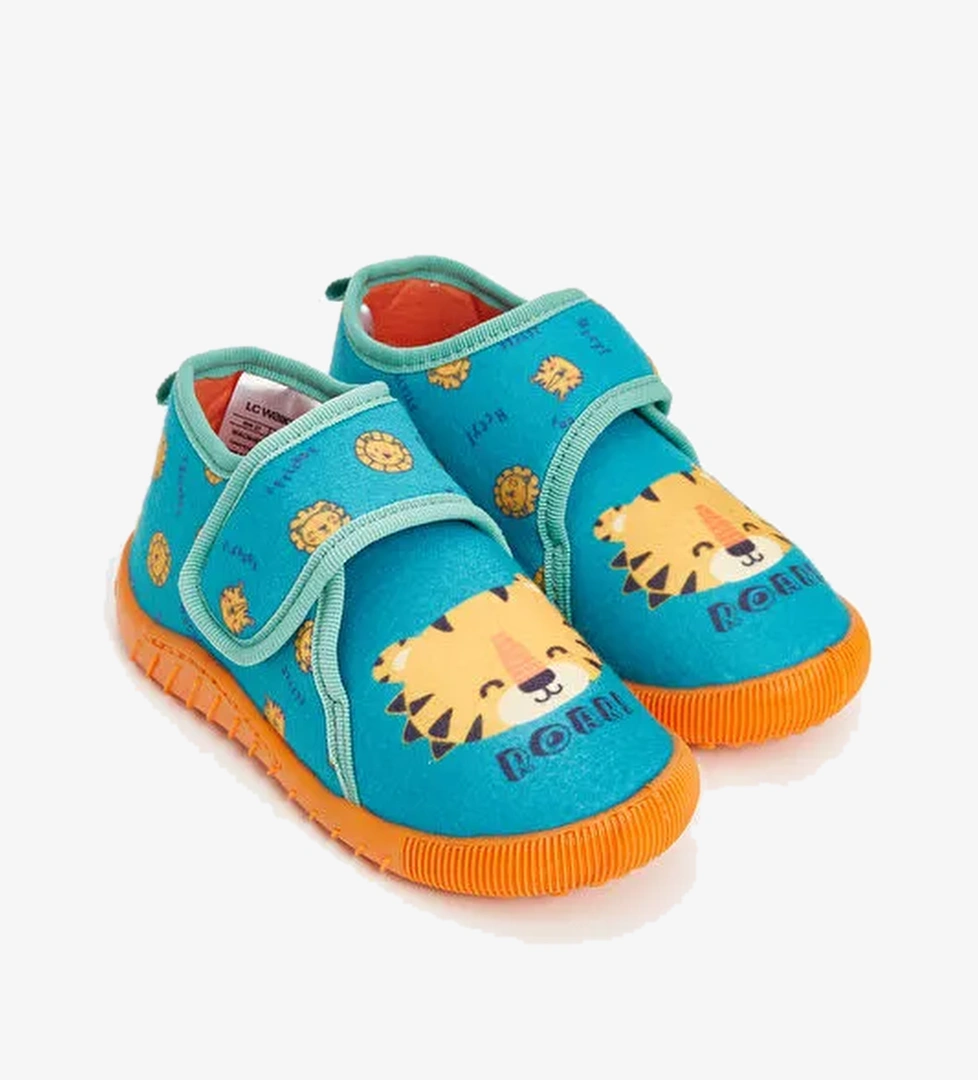 Baskılı Erkek Bebek Ev Ayakkabısı - Görsel 1