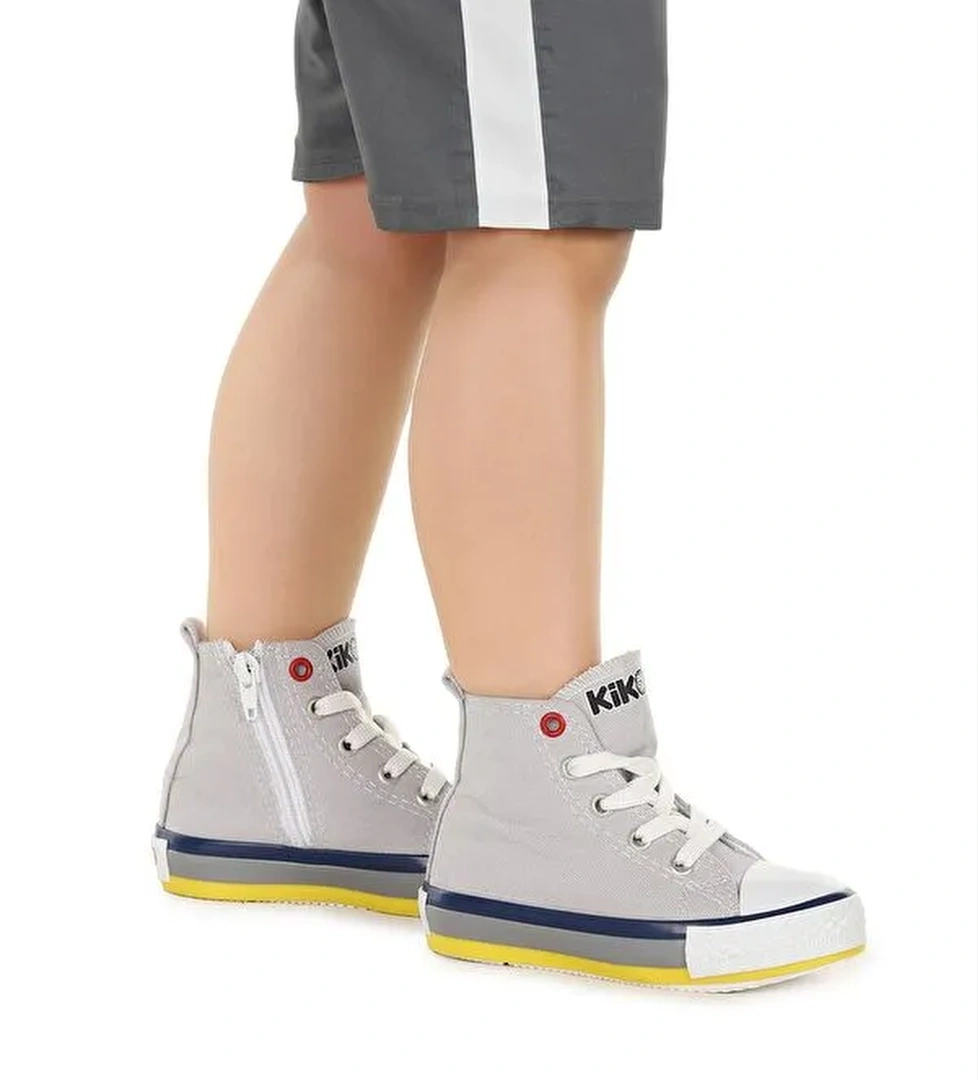 Tinna Bağcıklı Erkek Bebek Boğazlı Keten Spor Ayakkabı - Görsel 1