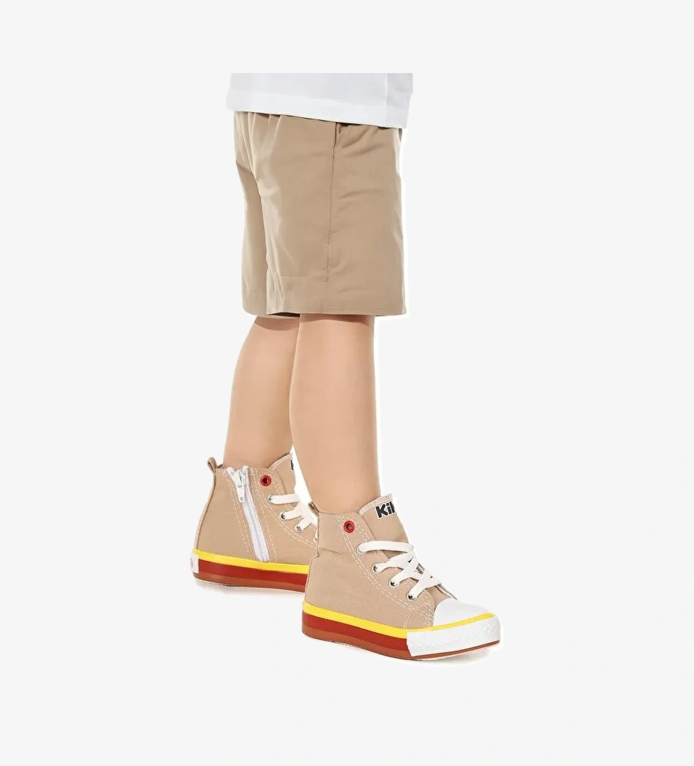 Tinna Bağcıklı Erkek Çocuk Boğazlı Keten Spor Ayakkabı - Görsel 1