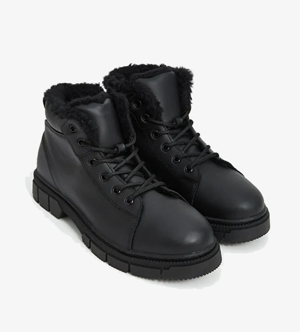 Bağcıklı Deri Görünümlü Erkek Bot