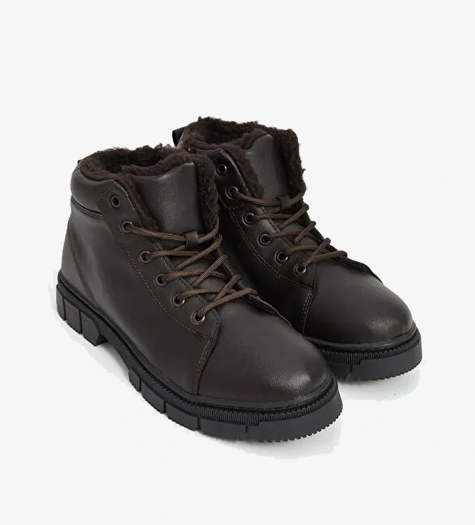 Bağcıklı Deri Görünümlü Erkek Bot - Görsel 1