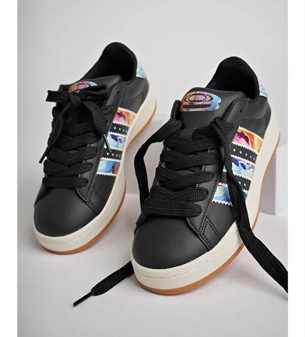 FLOWER Kadın Ortopedik Günlük Bağcıklı Yürüyüş Koşu Sneaker Spor Ayakkabı