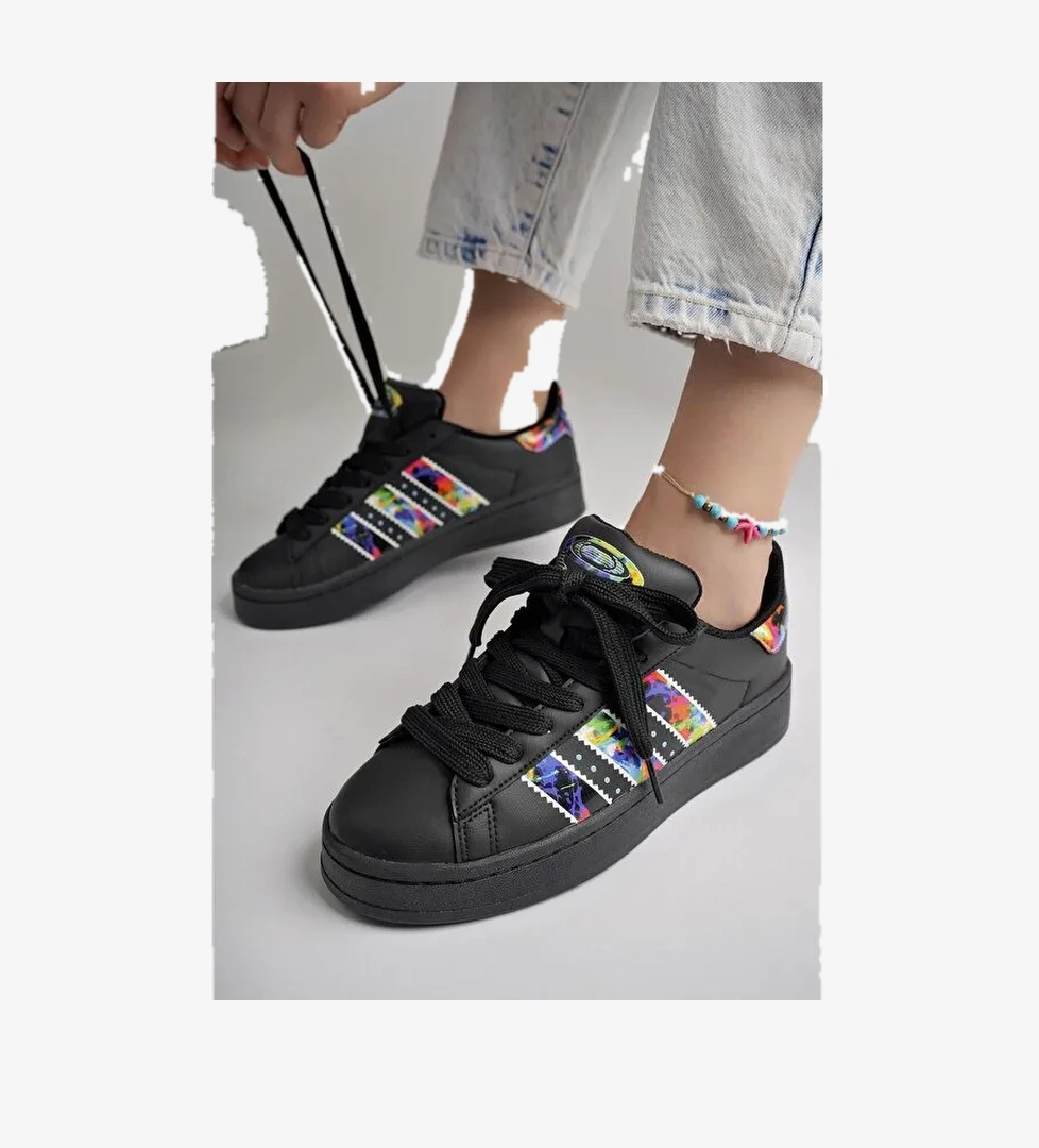 FLOWER Kadın Ortopedik Günlük Bağcıklı Yürüyüş Koşu Sneaker Spor Ayakkabı - Görsel 1