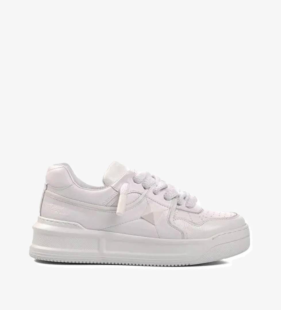 Beyaz Hakiki Deri Erkek Sneaker Premium 1306