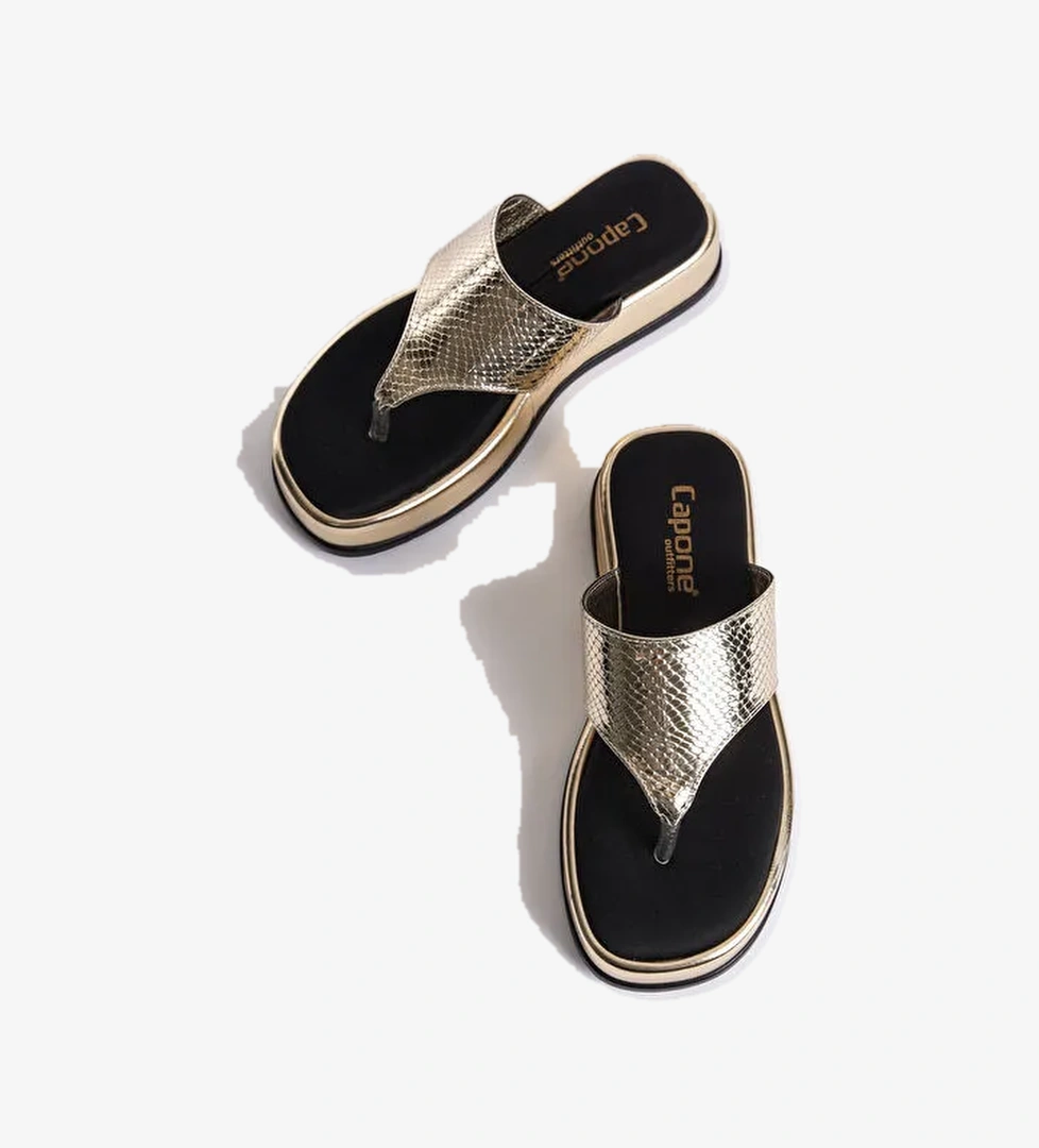 Dolgu Topuklu Taşlı Parmak Arasıı Kadın Terlik - Görsel 1