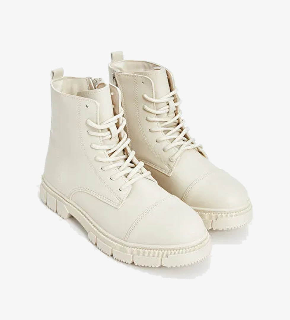 Deri Görünümlü Fermuarlı Erkek Bot - Görsel 1