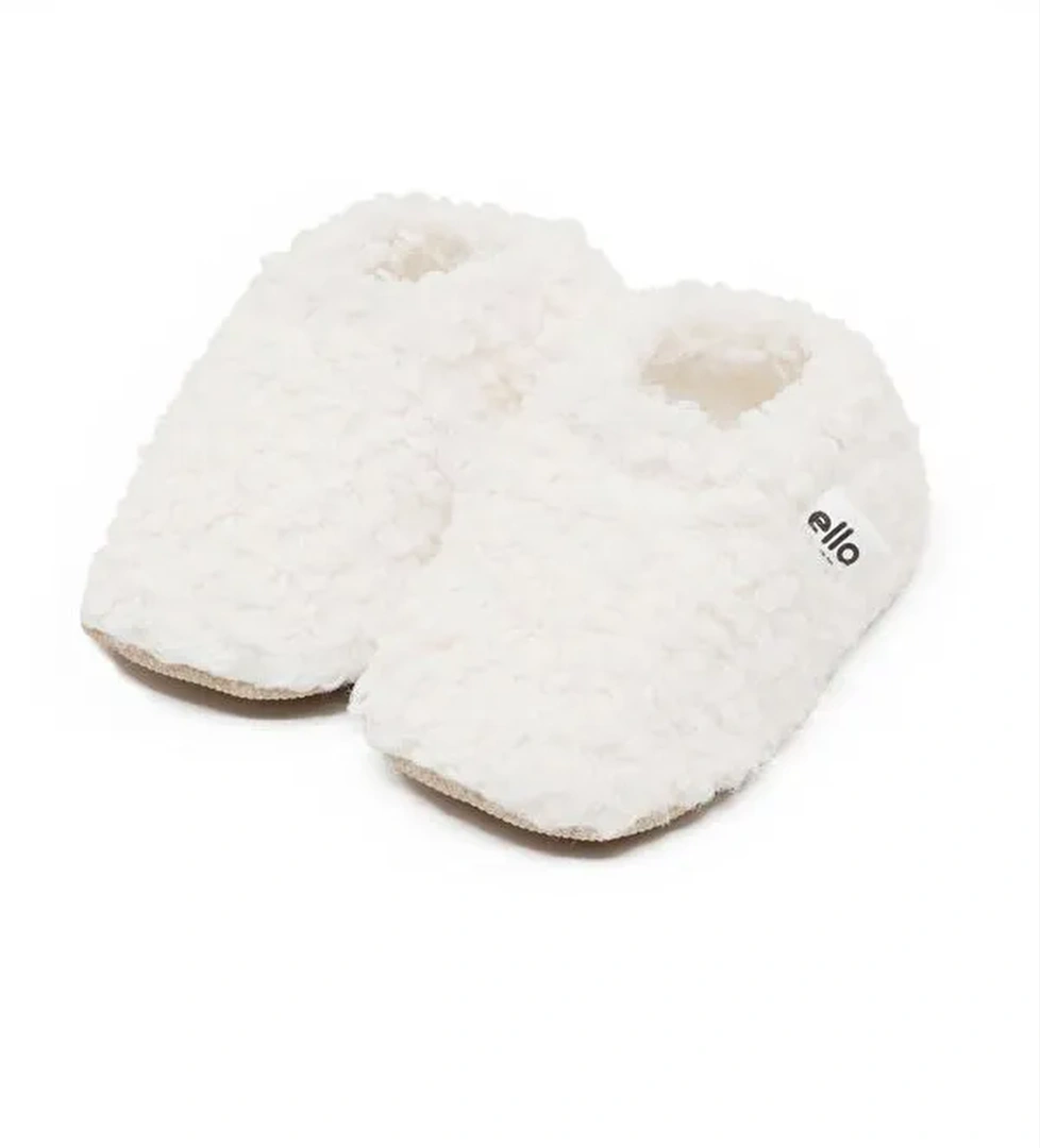 Teddy Bebek Patiği Ev Pandufu, Kaydırmaz Taban, Organik Pamuk Astar Kreş Ayakkabısı