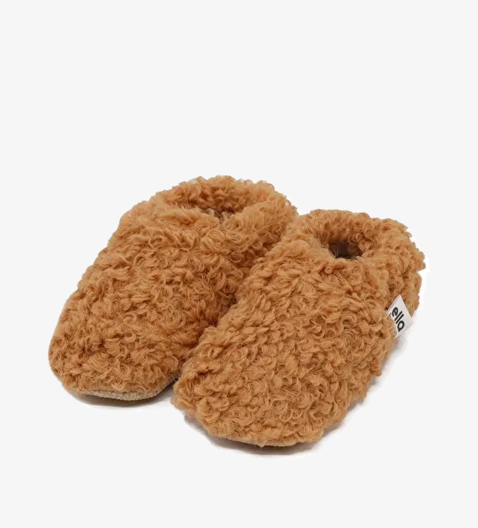 Teddy Bebek Patiği Ev Pandufu, Kaydırmaz Taban, Organik Pamuk Astar Kreş Ayakkabısı