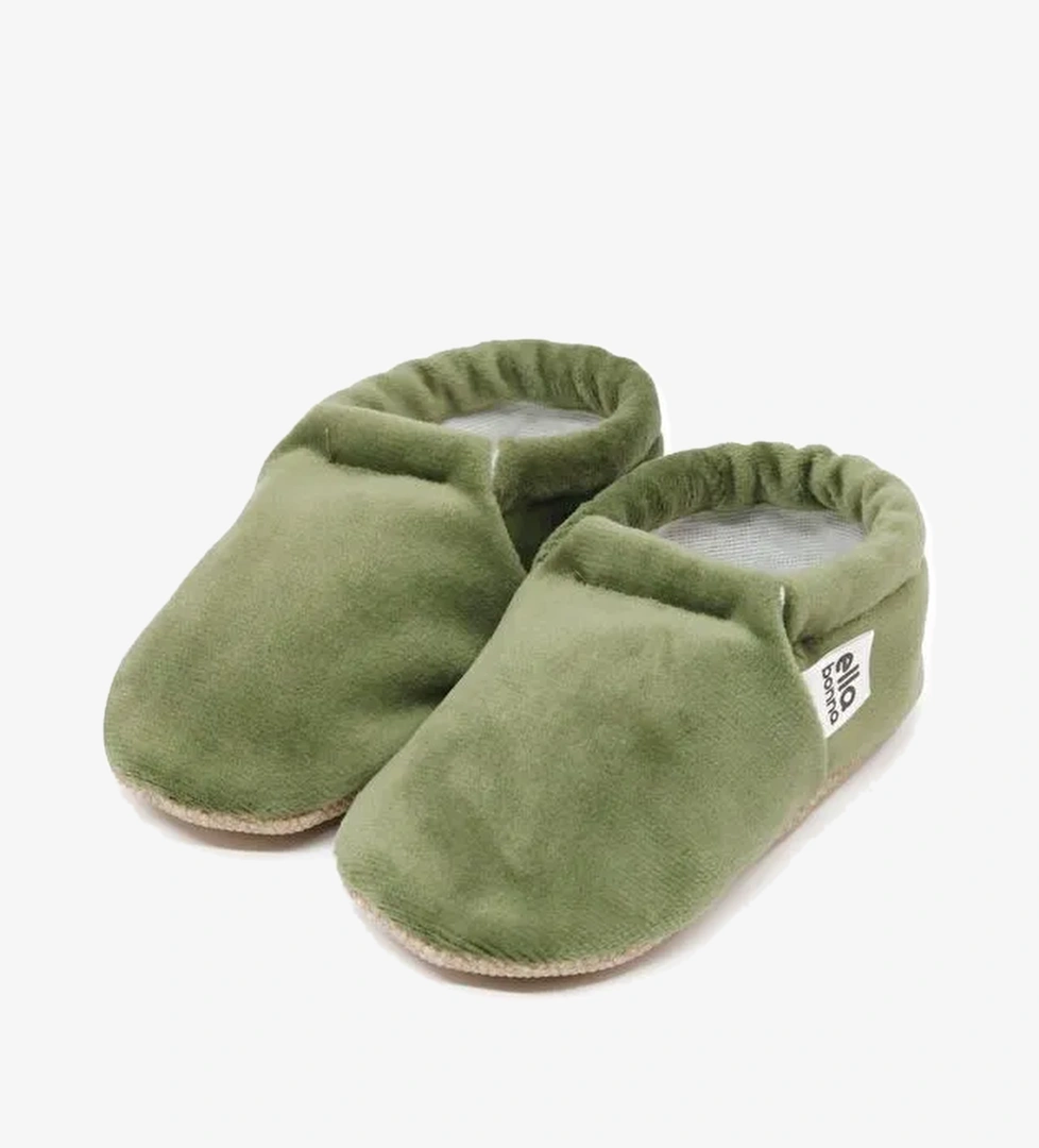 Kadife Bebek Patiği, Kaydırmaz Taban, Kreş Ayakkabısı Patik - Görsel 1