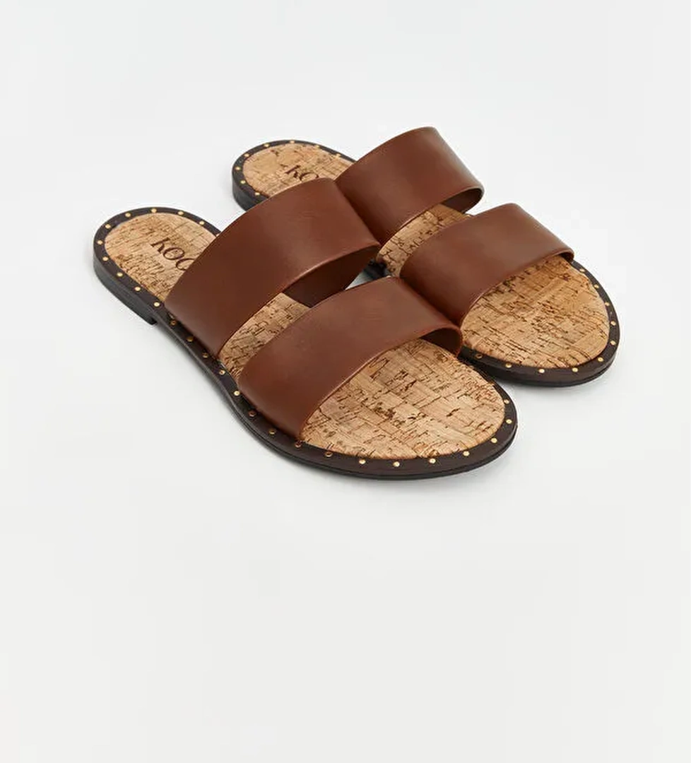 Çift Bantlı Kadın Terlik - Görsel 1