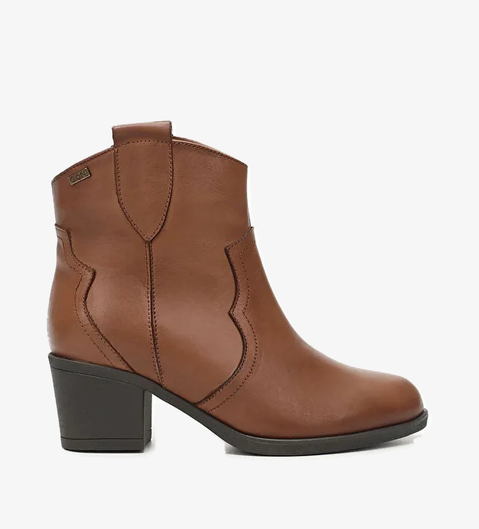 Gönderi̇(r) Kadın Orta Taba Kahverengi̇ Kalın Topuklu Hakiki Deri Kovboy Bot model görseli