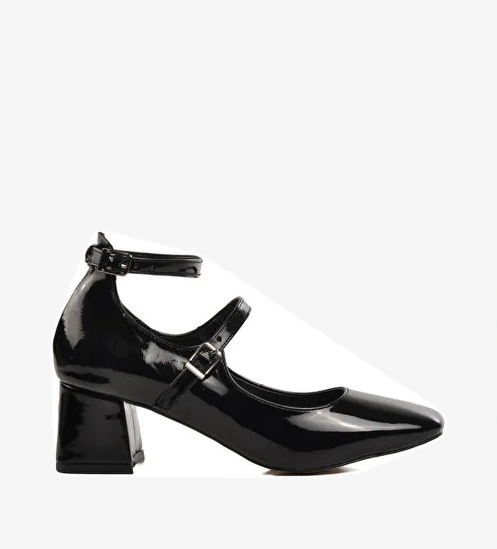 Ayakmod Siyah Rugan Kadın Topuklu 323072 Ayakkabı model görseli