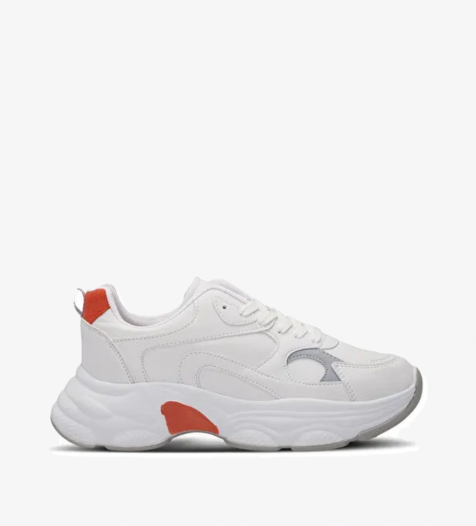 ZUSA Kadın Sneaker Ayakkabı Beyaz / Turuncu