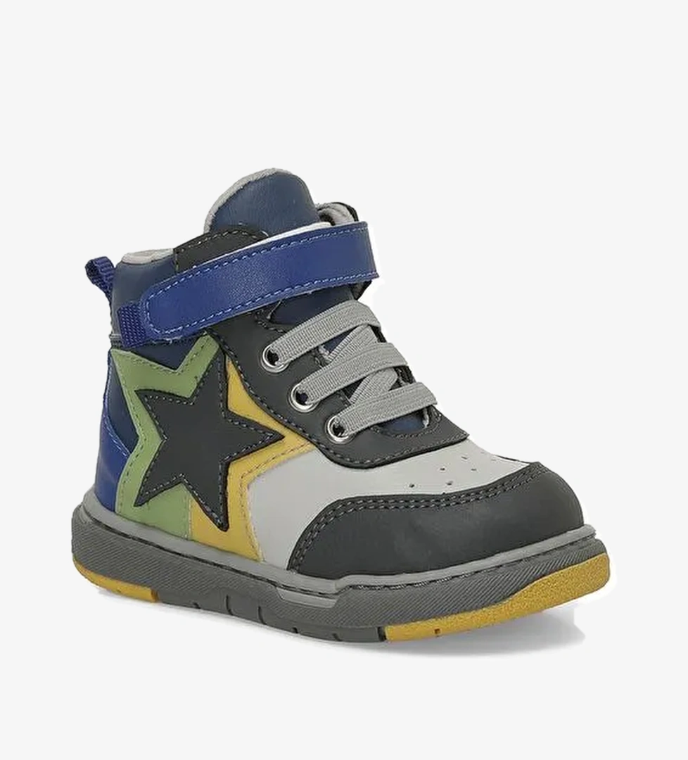 STOR.B4PR Antrasit Erkek Çocuk High Sneaker - Görsel 1