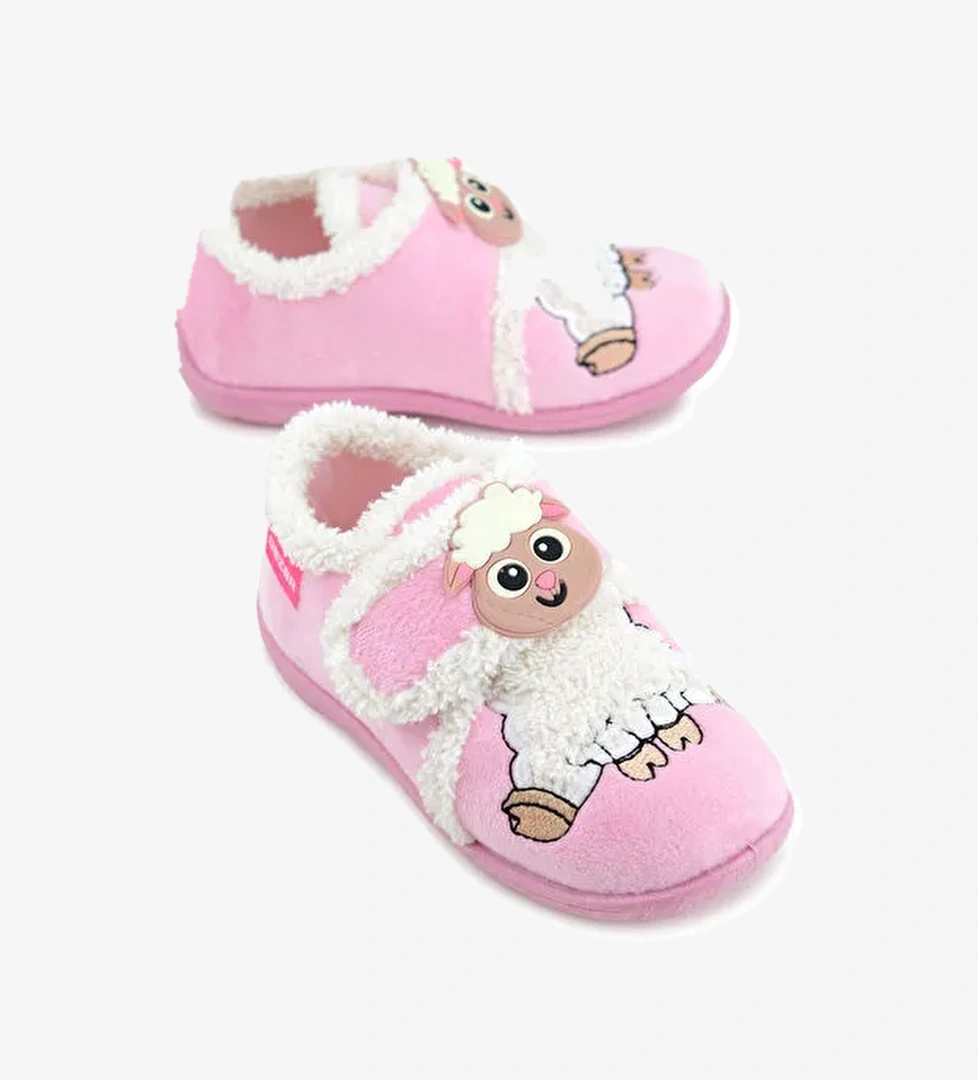 Kışlık Cırtlı Ayarlanabilir Rahat İç Taban Kız Çocuk Panduf Ayakkabı - Görsel 1