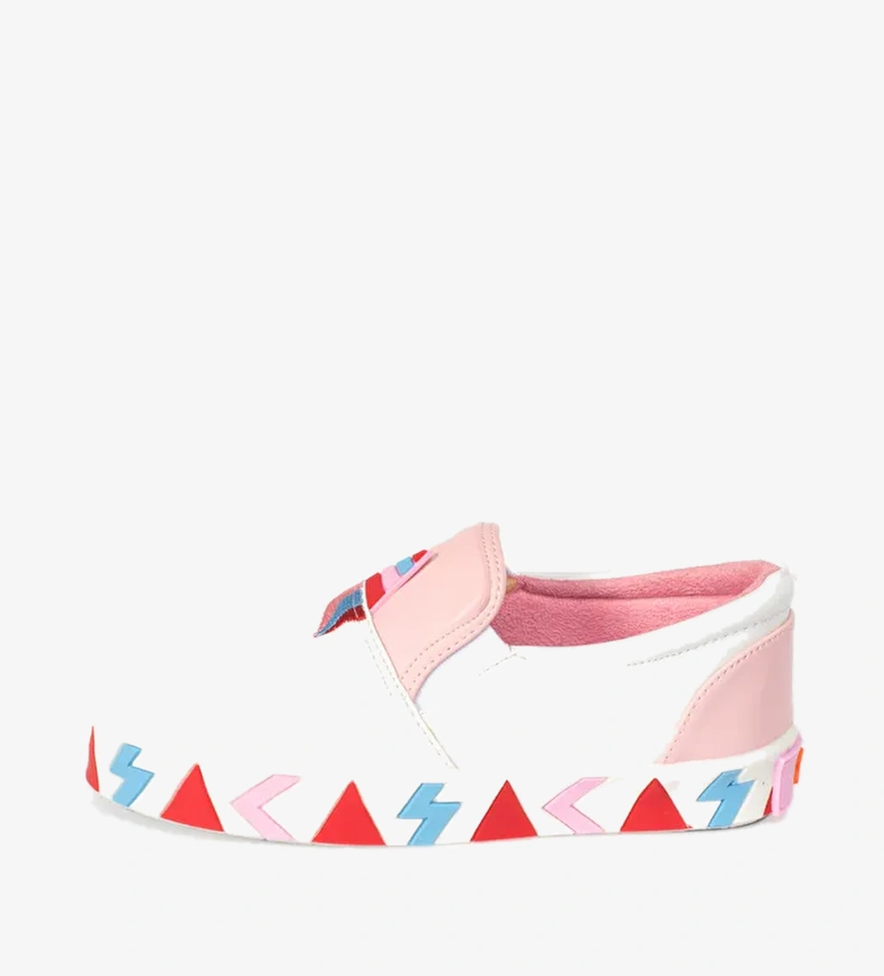 Beyaz Lastikli Kız Sneakers - Görsel 1