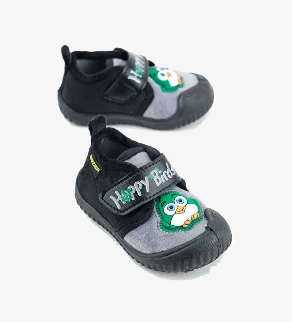 Gezer Kışlık Cırtlı Ayarlanabilir Rahat Taban Happy Birds Bebe Erkek Panduf Ayakkabı model görseli