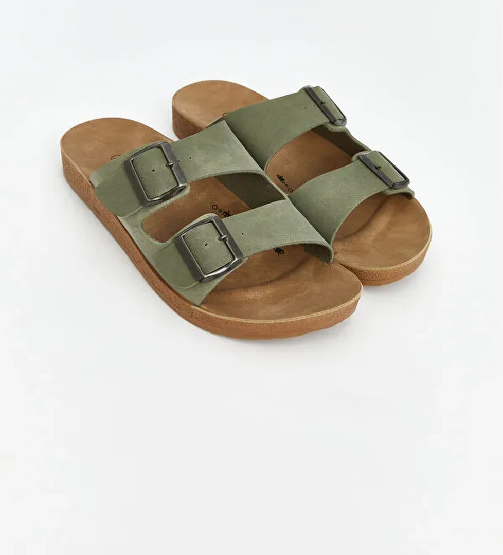 Lcw Steps Kahverengi Lcw Steps Çift Bantlı Erkek Terlik