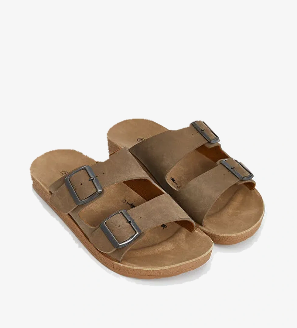 Lcw Steps Kahverengi Lcw Steps Çift Bantlı Erkek Terlik