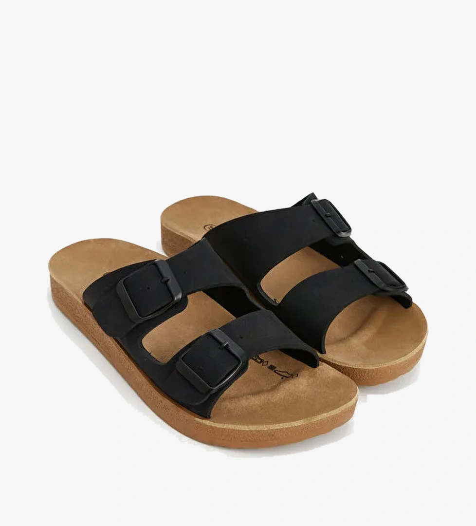 Lcw Steps Kahverengi Lcw Steps Çift Bantlı Kadın Terlik