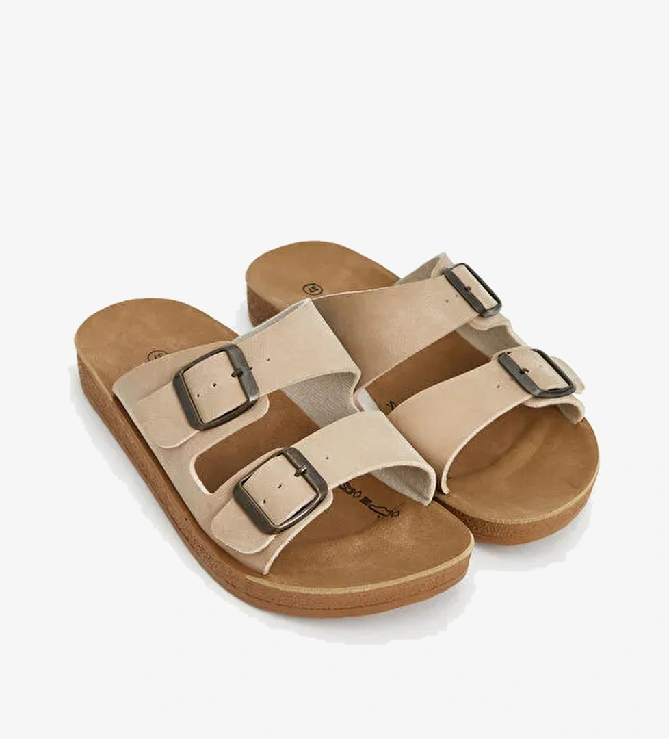 Lcw Steps Kahverengi Lcw Steps Çift Bantlı Kadın Terlik