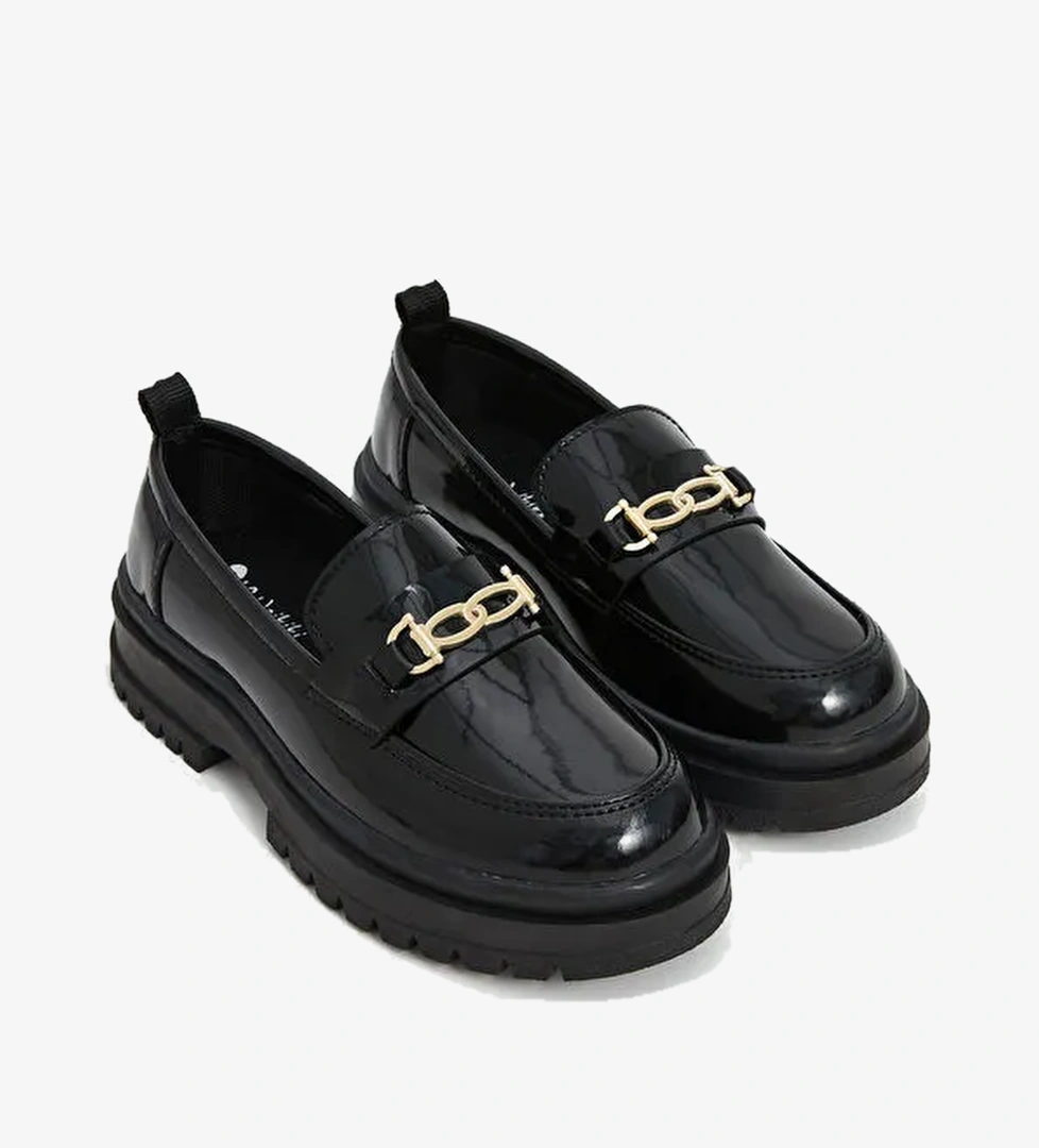 Metal Toka Detayli Kiz Cocuk Loafer