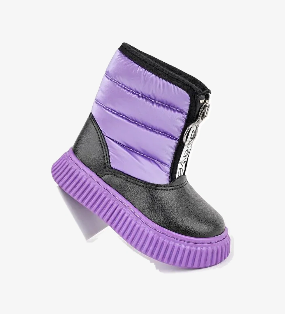 CANDY Bebek Rahat Kalıp Önü Fermuarlı İçi Kürklü Yağmur ve Kar Botu