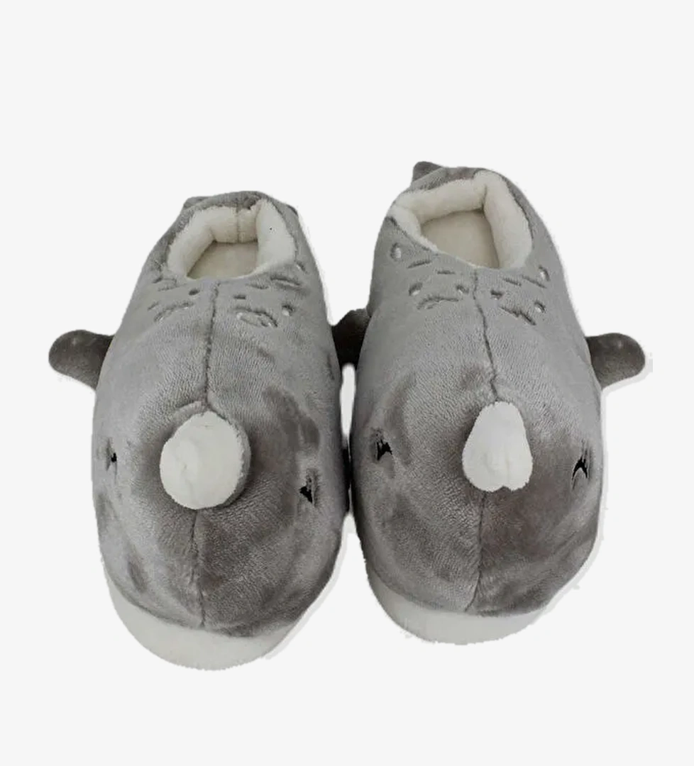 DOLPN- Yunus Balığı Figürlü Krem Kadın Ev içi Ayakkabı - Görsel 1