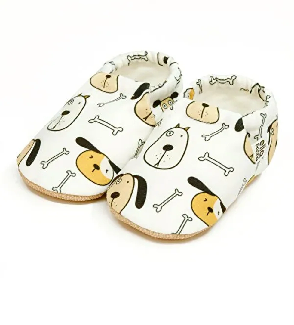 Desenli Bebek Patiği, Kaydırmaz Taban, Ev Kreş Ayakkabısı Panduf - Görsel 1