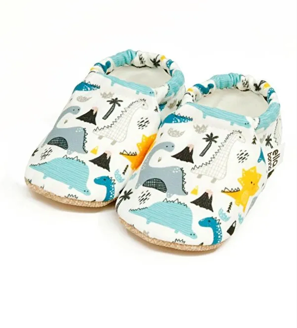 Desenli Bebek Patiği, Kaydırmaz Taban, Ev Kreş Ayakkabısı Panduf - Görsel 1