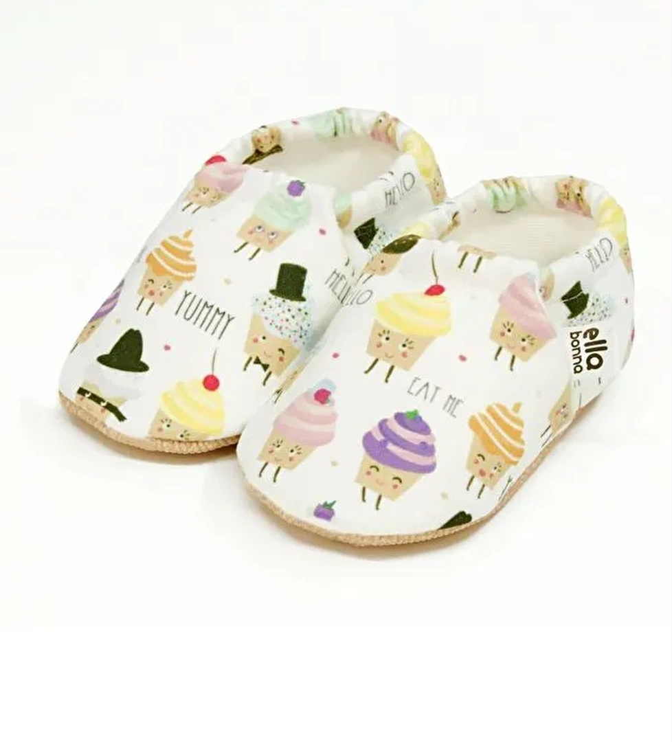 Desenli Bebek Patiği, Kaydırmaz Taban, Ev Kreş Ayakkabısı Panduf - Görsel 1
