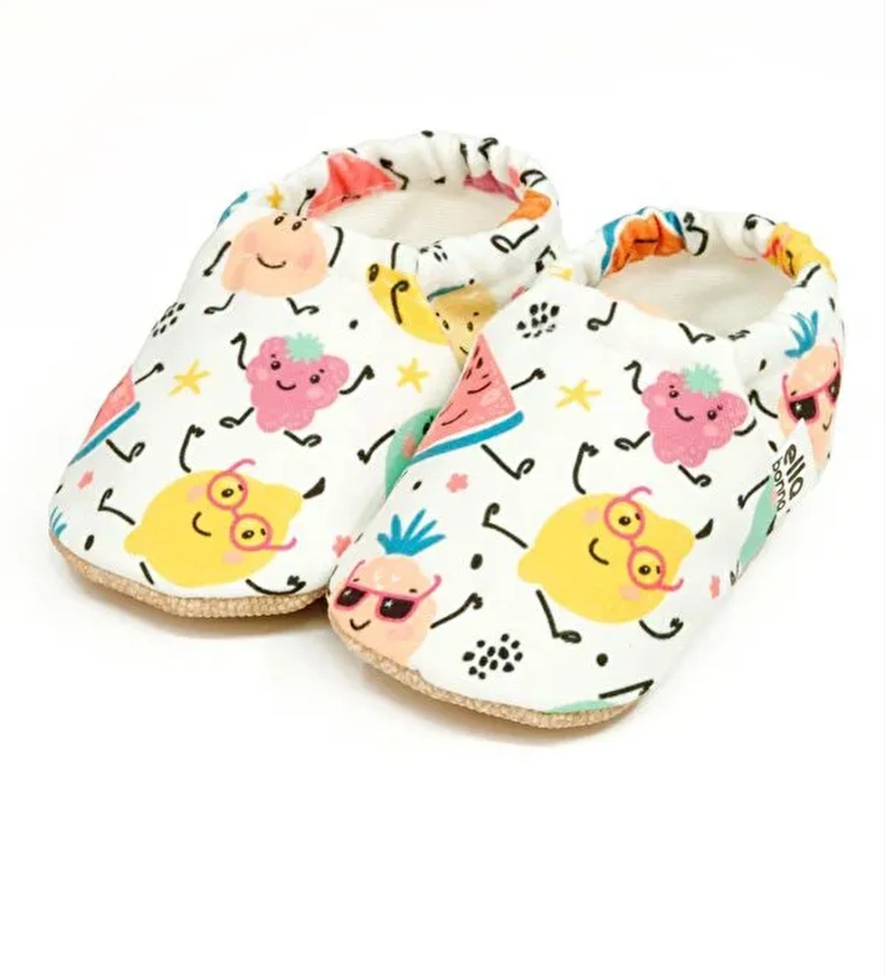 Desenli Bebek Patiği, Kaydırmaz Taban, Ev Kreş Ayakkabısı Panduf - Görsel 1