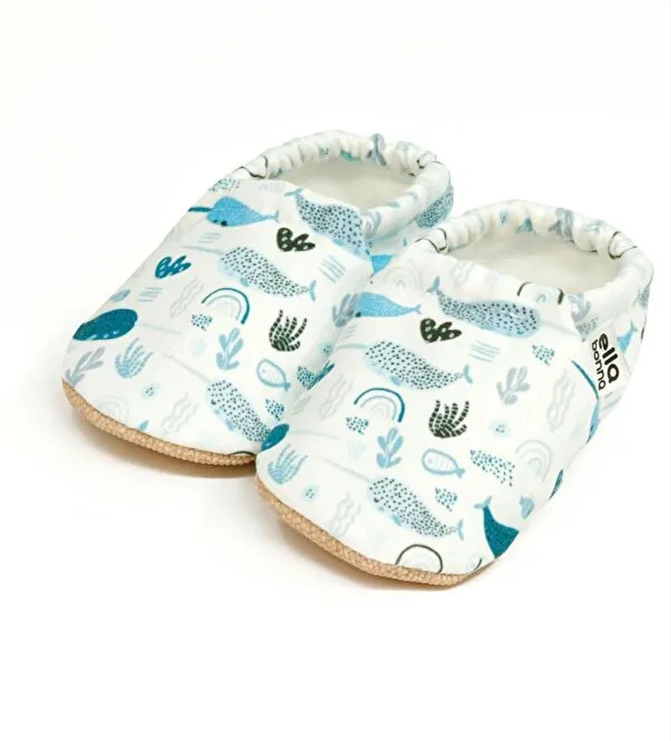 Desenli Bebek Patiği, Kaydırmaz Taban, Ev Kreş Ayakkabısı Panduf - Görsel 1