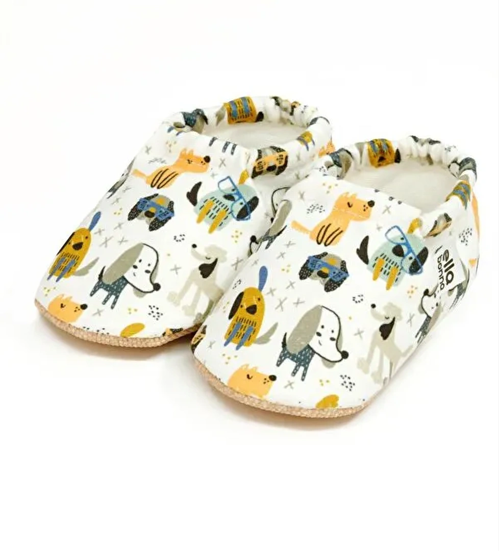 Desenli Bebek Patiği, Kaydırmaz Taban, Ev Kreş Ayakkabısı Panduf - Görsel 1