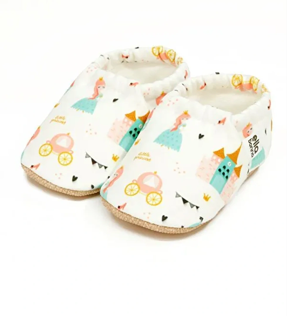 Desenli Bebek Patiği, Kaydırmaz Taban, Ev Kreş Ayakkabısı Panduf - Görsel 1