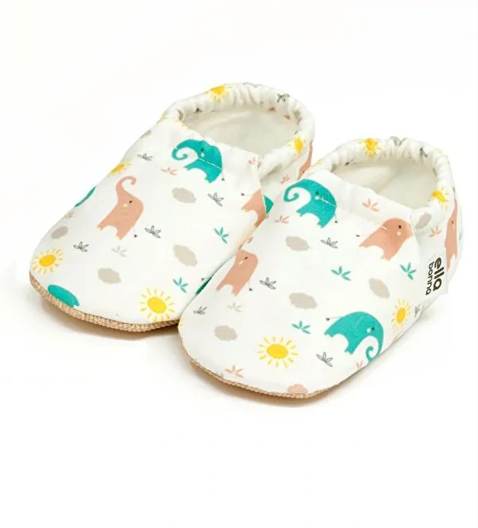 Desenli Bebek Patiği, Kaydırmaz Taban, Ev Kreş Ayakkabısı Panduf - Görsel 1