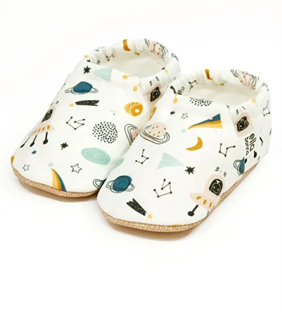 Desenli Bebek Patiği, Kaydırmaz Taban, Ev Kreş Ayakkabısı Panduf - Görsel 1