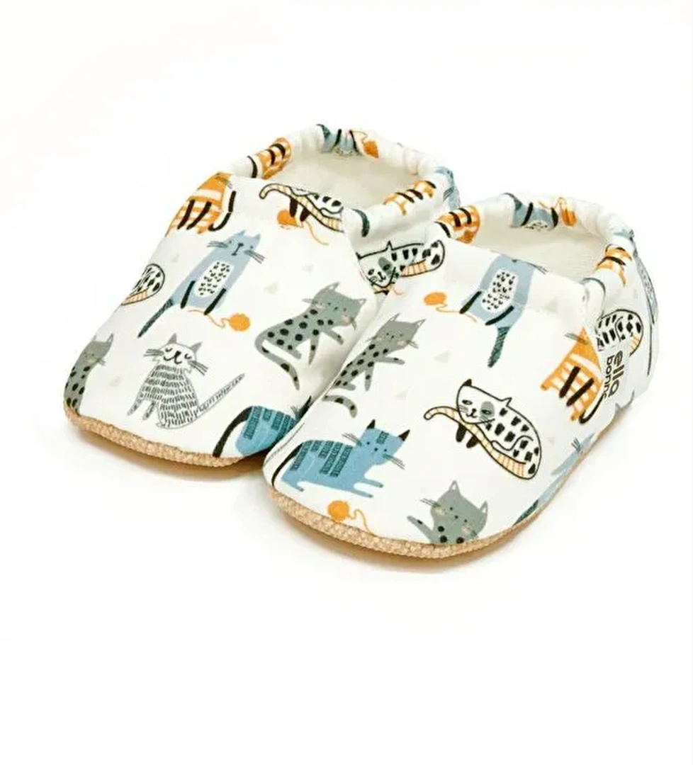 Desenli Bebek Patiği, Kaydırmaz Taban, Ev Kreş Ayakkabısı Panduf