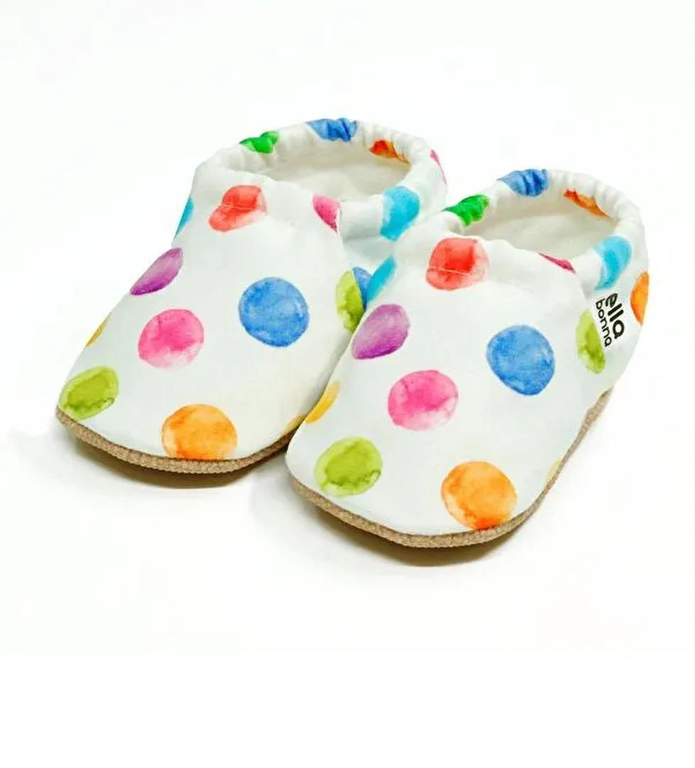 Desenli Bebek Patiği, Kaydırmaz Taban, Ev Kreş Ayakkabısı Panduf