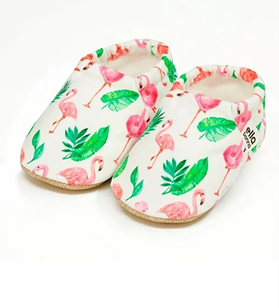 Desenli Bebek Patiği, Kaydırmaz Taban, Ev Kreş Ayakkabısı Panduf