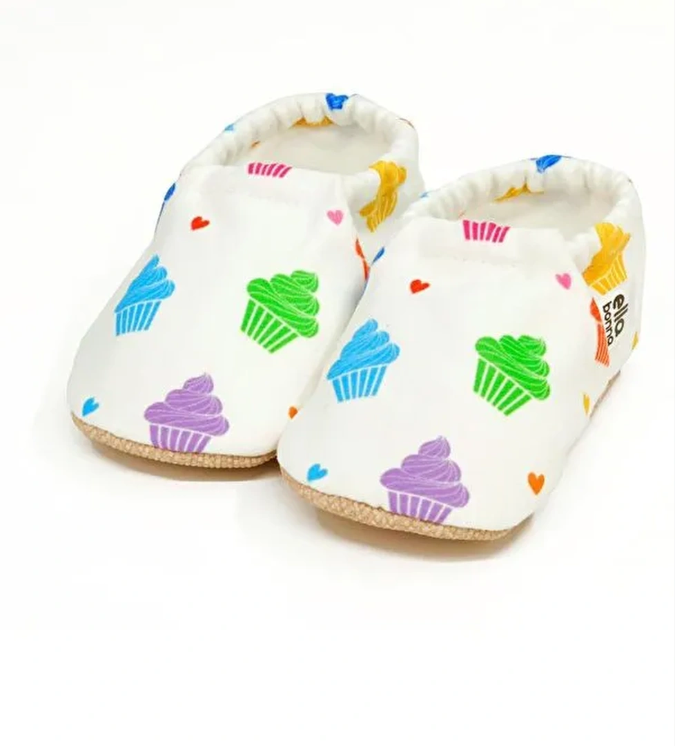 Desenli Bebek Patiği, Kaydırmaz Taban, Ev Kreş Ayakkabısı Panduf