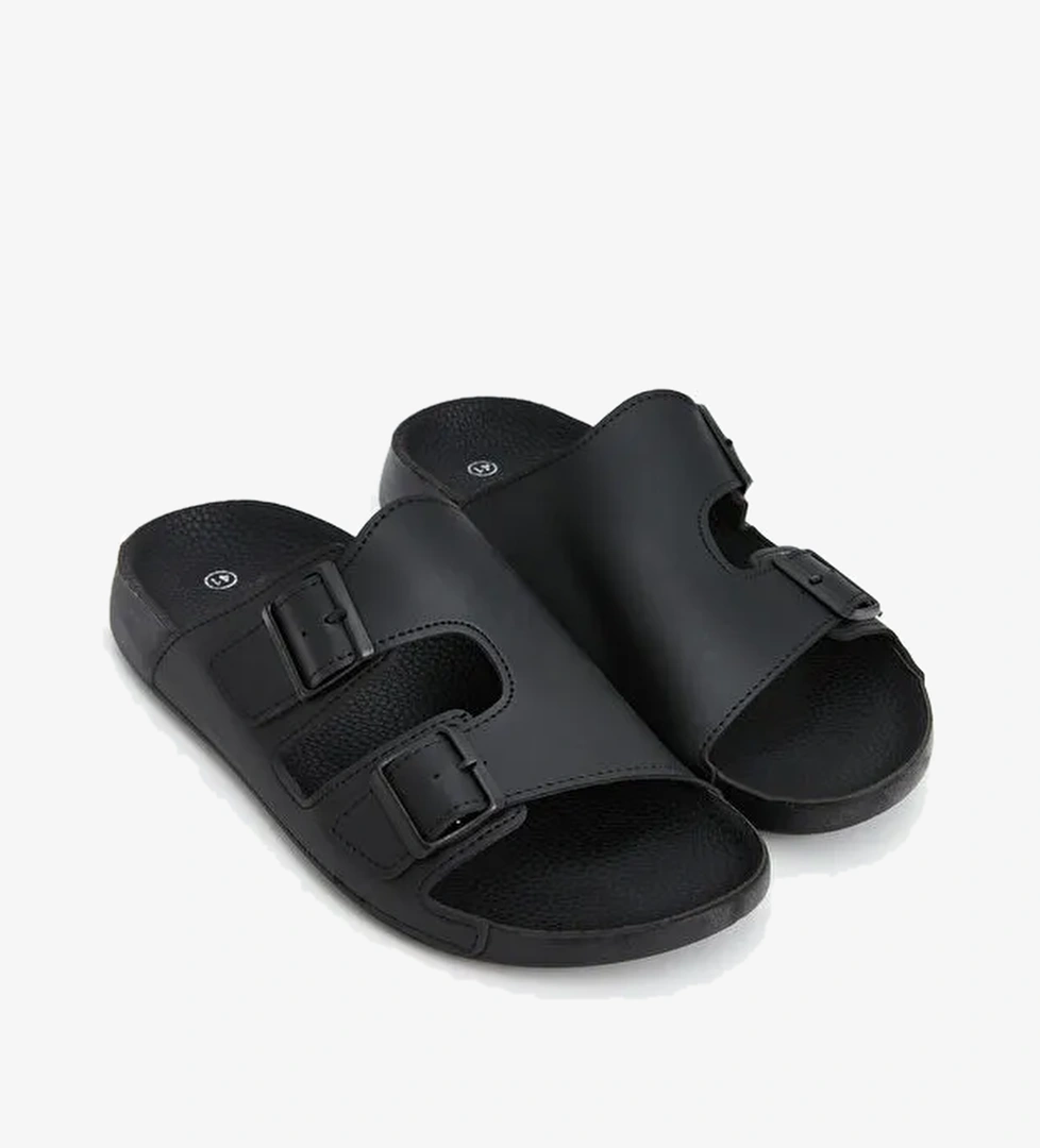 Deri Görünümlü Erkek Terlik - Görsel 1