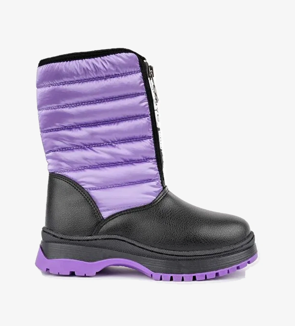 SUGAR Çocuk Unisex Rahat Kalıp Önü Fermuarlı İçi Kürklü Yağmur ve Kar Botu - Görsel 1