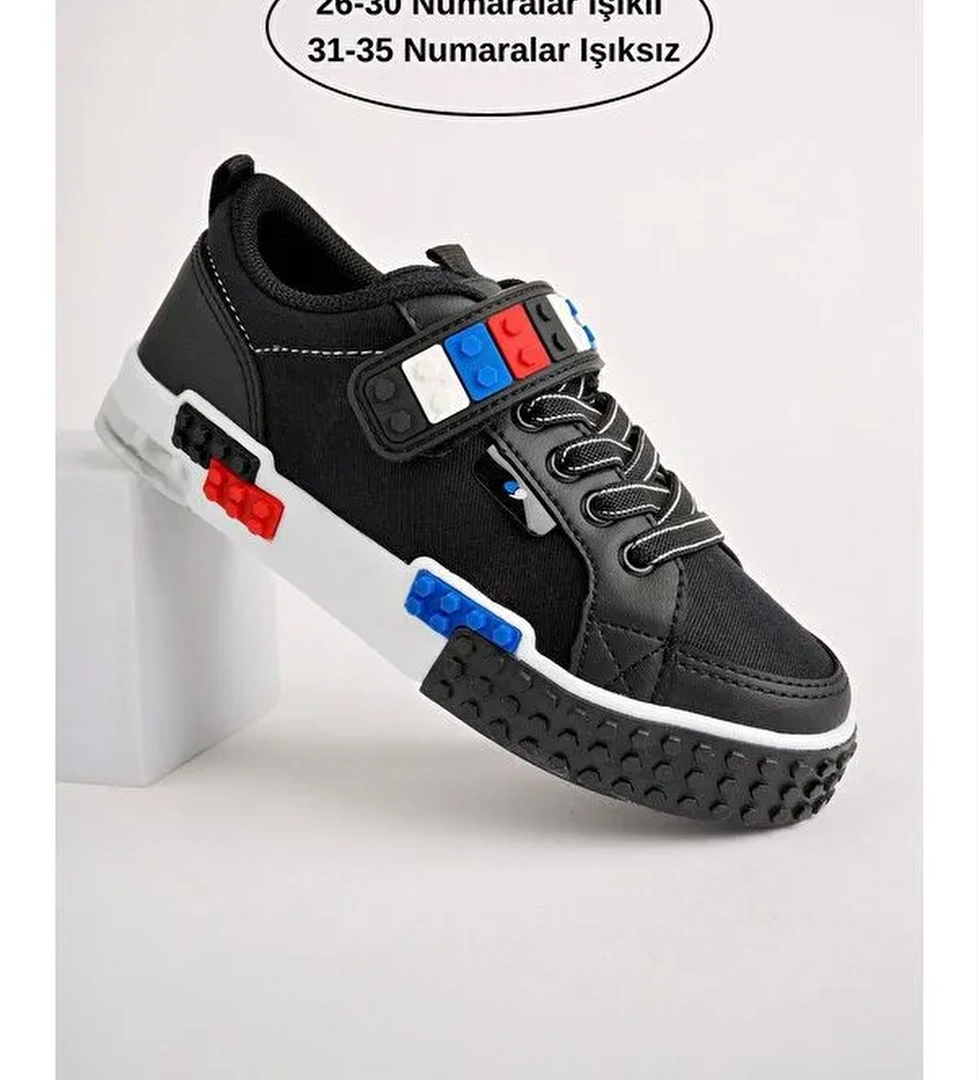 Sonic Bağcıklı ve Cırtlı Ortopedik Çocuk Sneaker Spor Ayakkabı