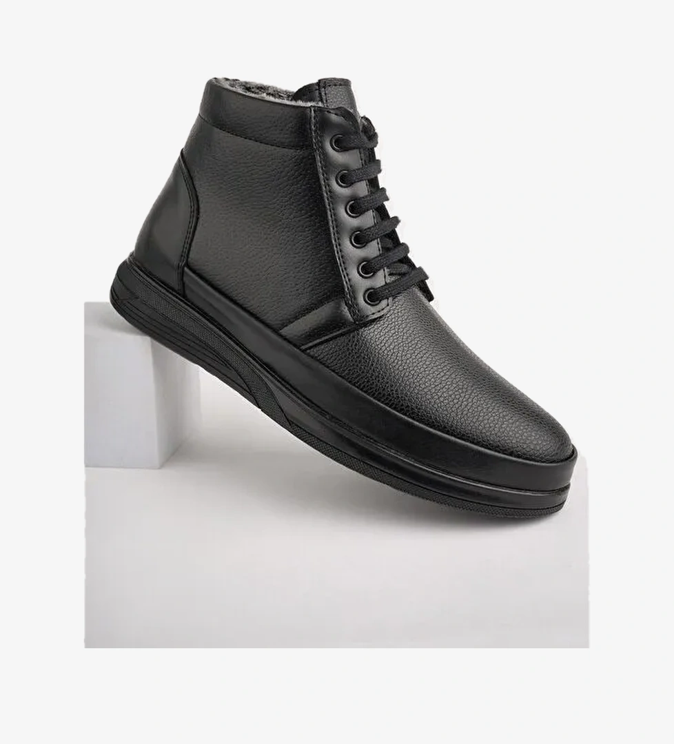 DEWEY Fermuarlı Bağcıklı Kürklü Soğuk Geçirmez Erkek Bot - Görsel 1