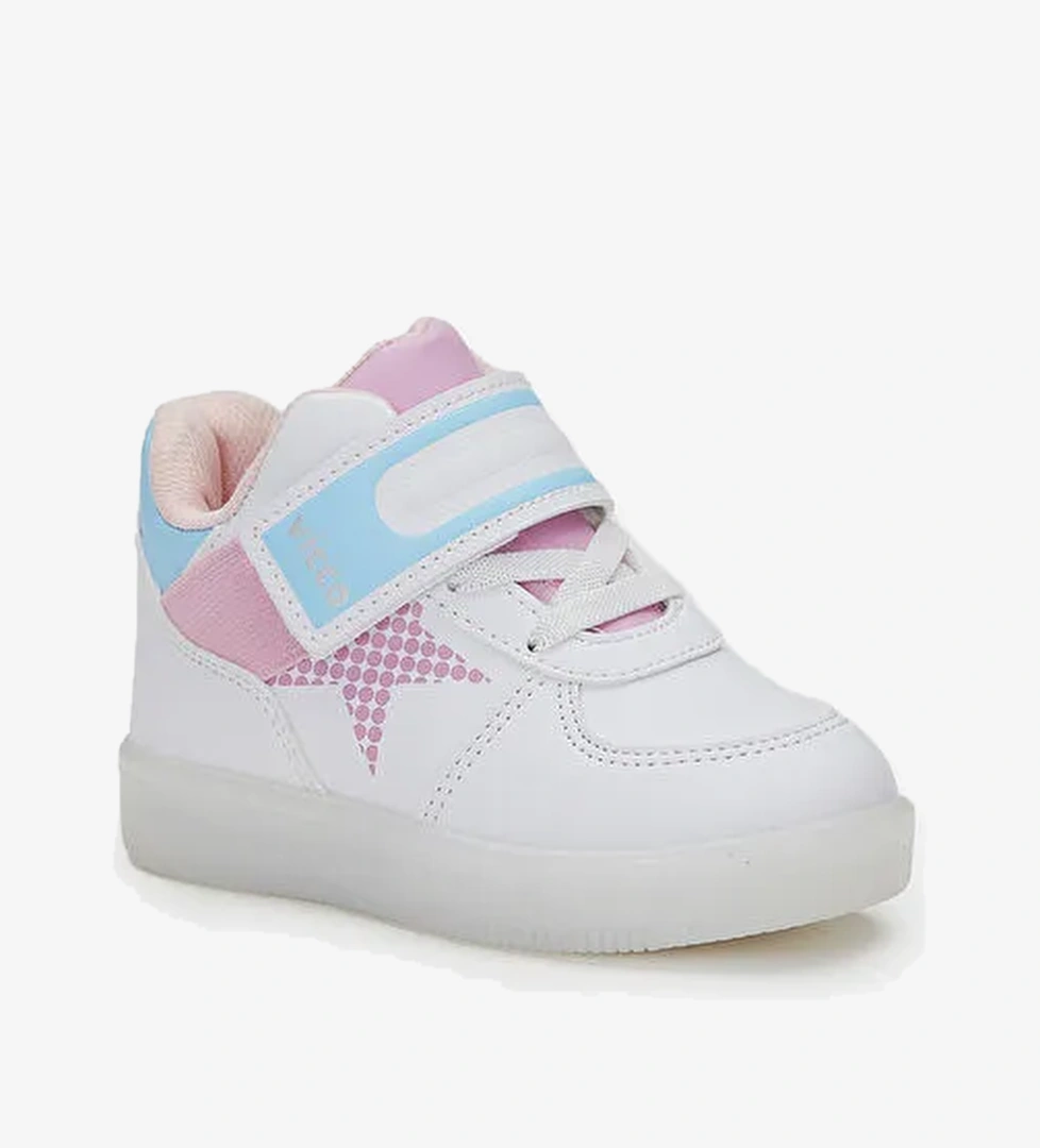 Magic Işıklı Kız Çocuk Beyaz/Pembe Bot - Görsel 1