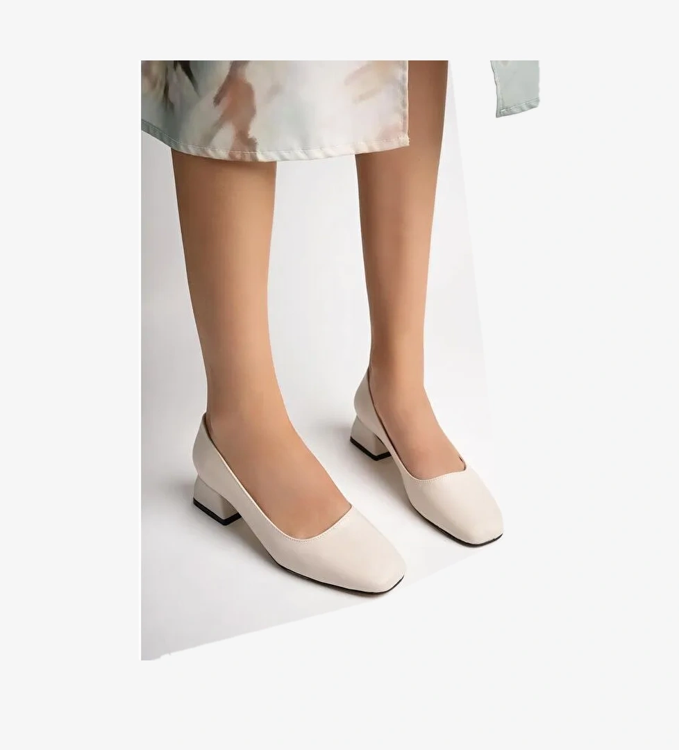 LİLİTH Kare Burunlu Kısa Topuklu Kadın Günlük Ayakakkabı - Görsel 1